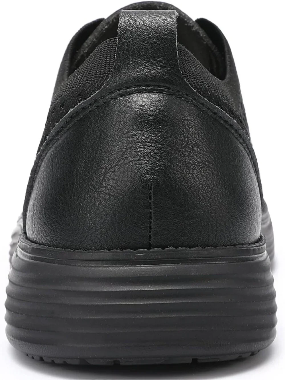 Men's Black Knit Comfortable Casual Lace-Up Oxfords Breathable Walking Sneakers